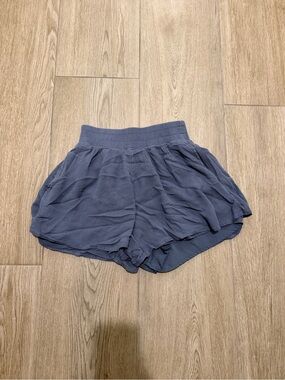 XXS Hollister Navy Blue High-Waist Layered Shorts